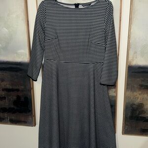 Black and White Houndstooth Midi Dress by SHEIN Size Large